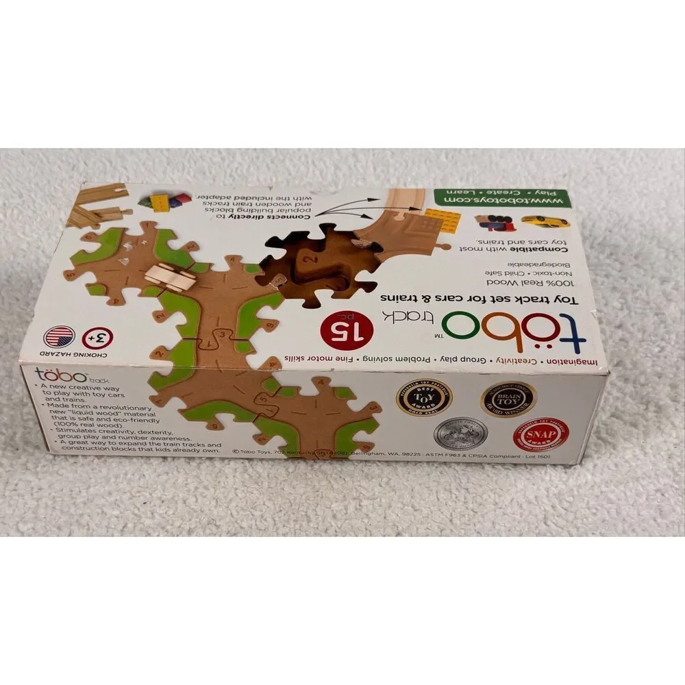 Tobo Track 15 Piece For Cars Trains Eco Friendly Toy New - Open Box